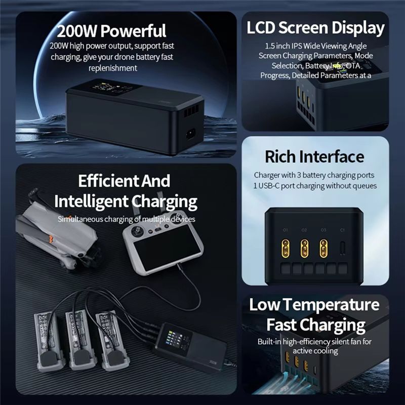 24-Hour Delivery Three-Way Sma - Drone Charging Hub reseña y precio