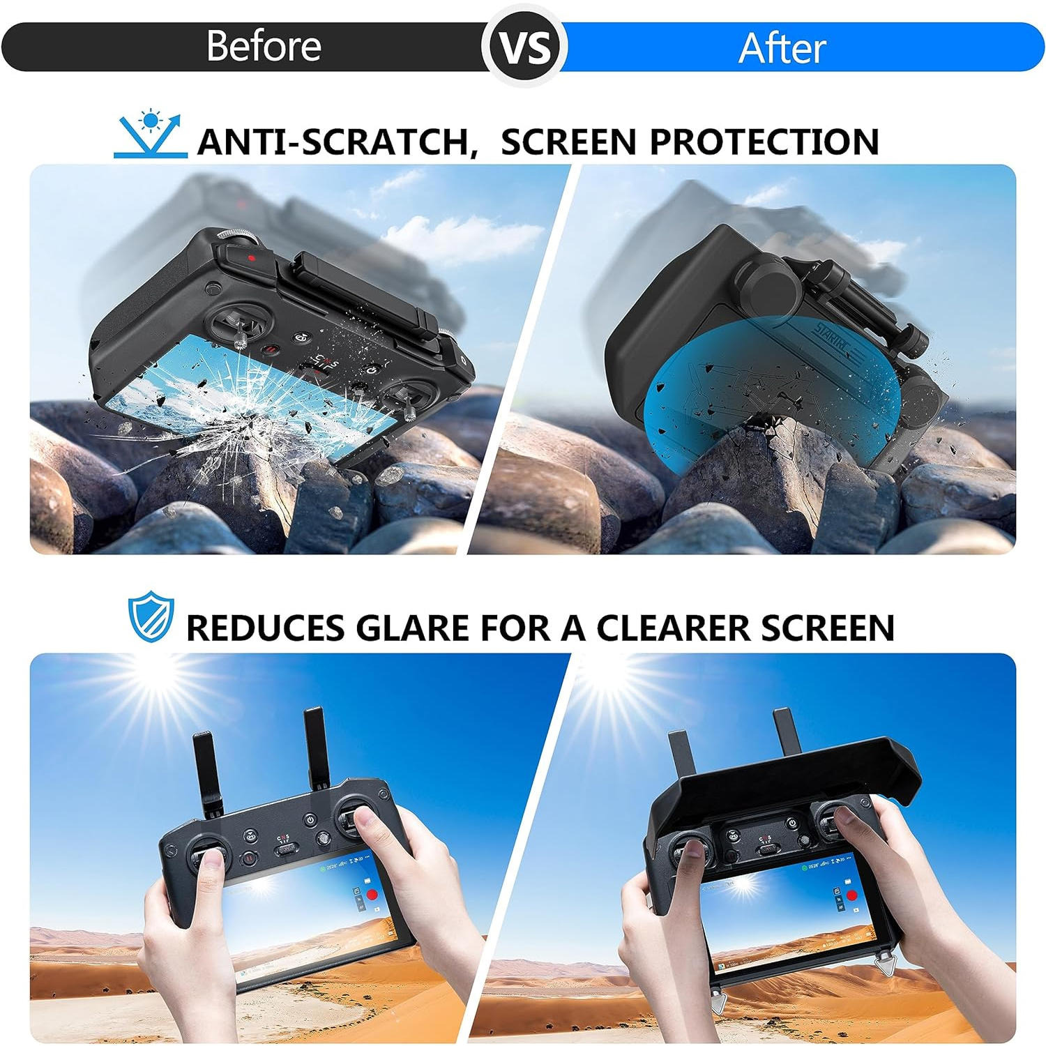 2-in-1 Sun Hood & Joystick Cov - Drone Controller Hood reseña y precio