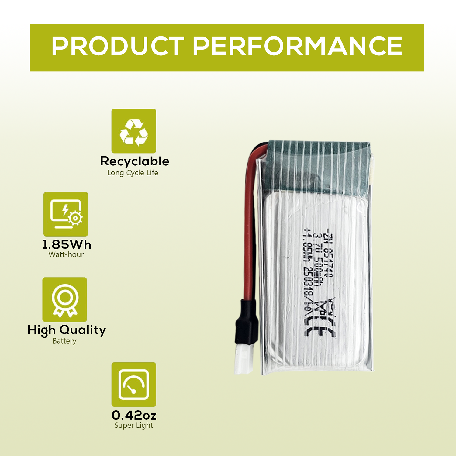 5Pcs 3.7V 500mAh LiPo Batterie - Drone Power Bank reseña y precio